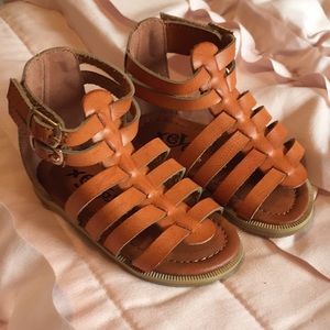 Xeyes Brown Faux Leather Gladiator Sandal